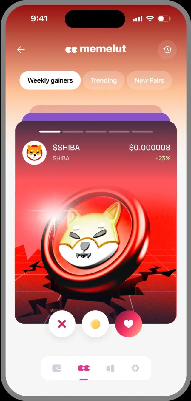 Memelut Wallet screen