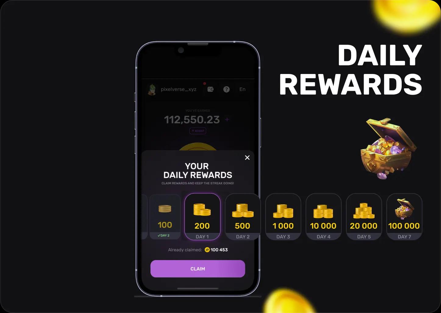 screen daily rewards
