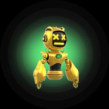 robot wit a disappointed on the yellow background